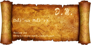 Dósa Márk névjegykártya